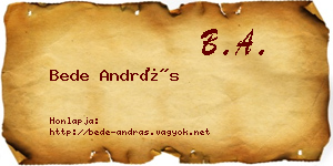 Bede András névjegykártya