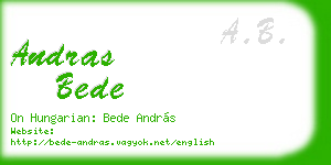 andras bede business card